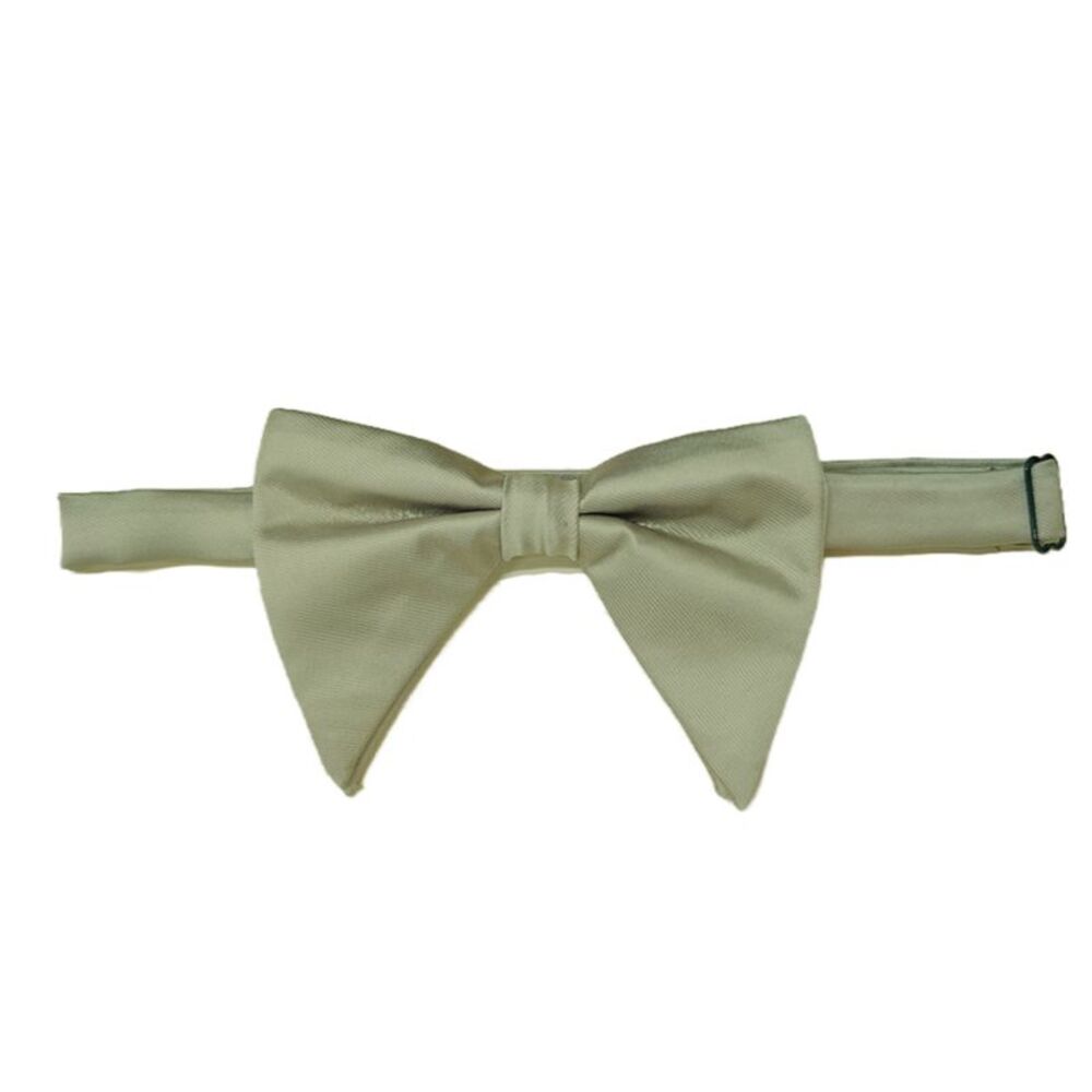 Solid Color Satin Large Bow Tie for Formal Tuxedo One Size Grey Green
